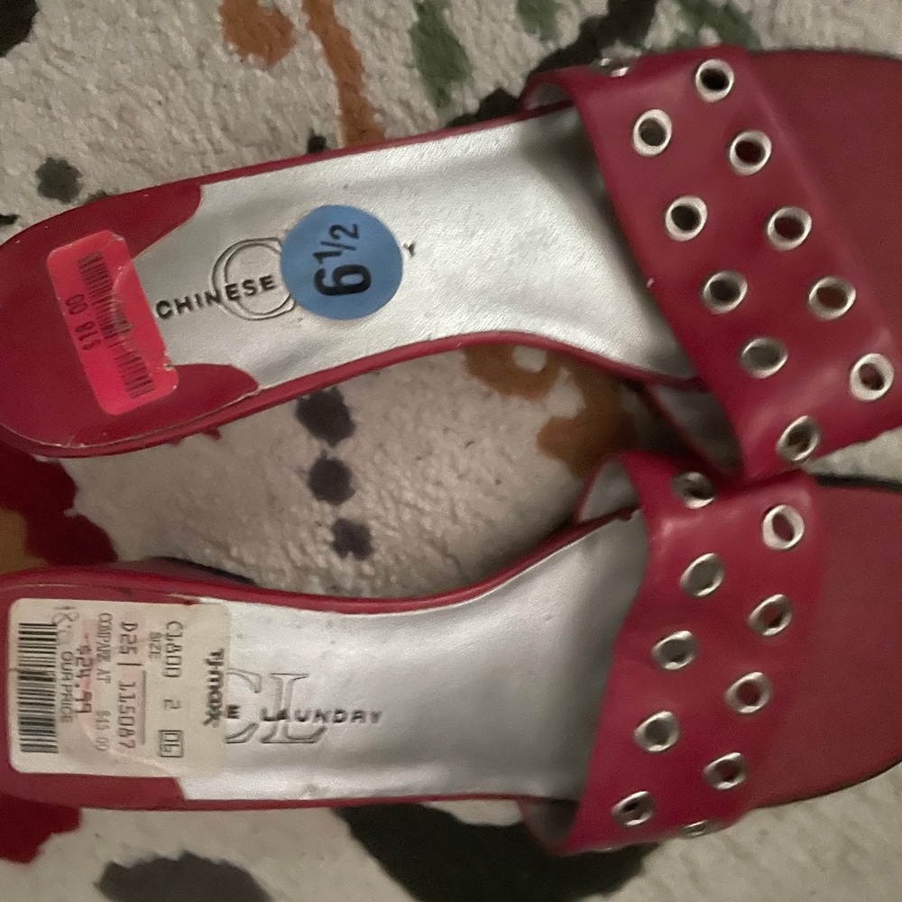 Chinese Laundry 80s style Red Wedges 6.5